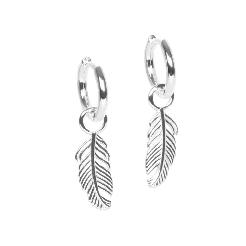 Boucles d’oreilles plume Aether en argent 925